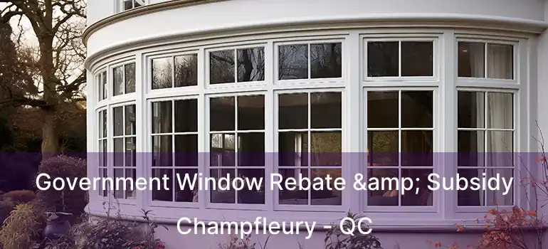  Government Window Rebate & Subsidy Champfleury - QC