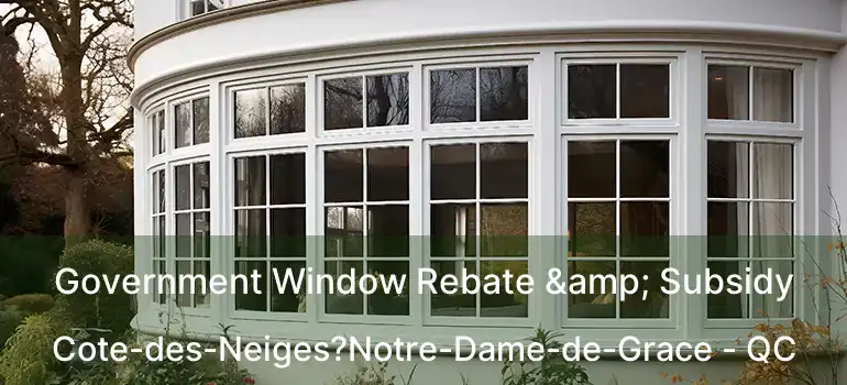  Government Window Rebate & Subsidy Cote-des-Neiges?Notre-Dame-de-Grace - QC