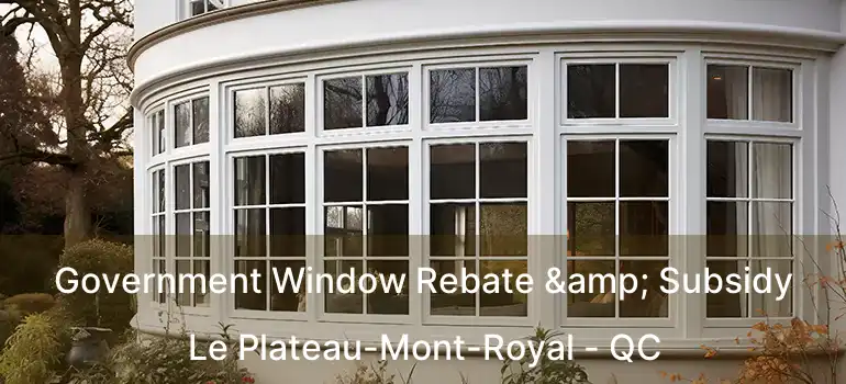  Government Window Rebate & Subsidy Le Plateau-Mont-Royal - QC