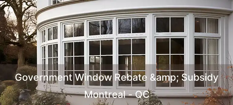  Government Window Rebate & Subsidy Montreal - QC