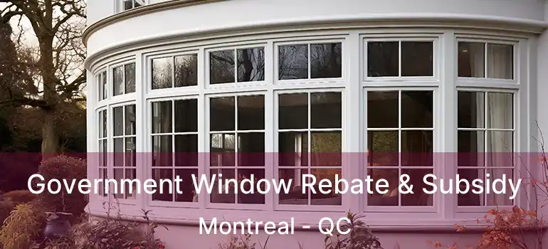 Government Window Rebate & Subsidy Montreal - QC