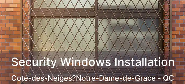  Security Windows Installation Cote-des-Neiges?Notre-Dame-de-Grace - QC