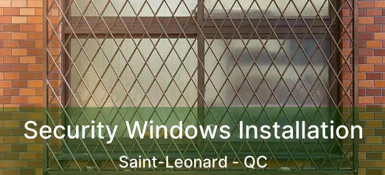  Security Windows Installation Saint-Leonard - QC