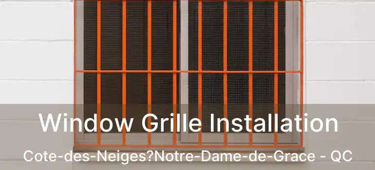  Window Grille Installation Cote-des-Neiges?Notre-Dame-de-Grace - QC
