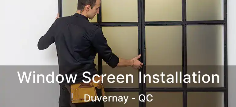  Window Screen Installation Duvernay - QC